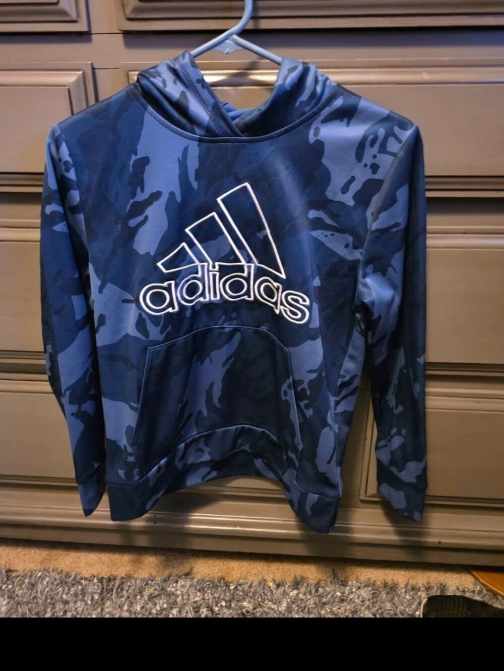 adidas Blue Camo Pullover Hoodie